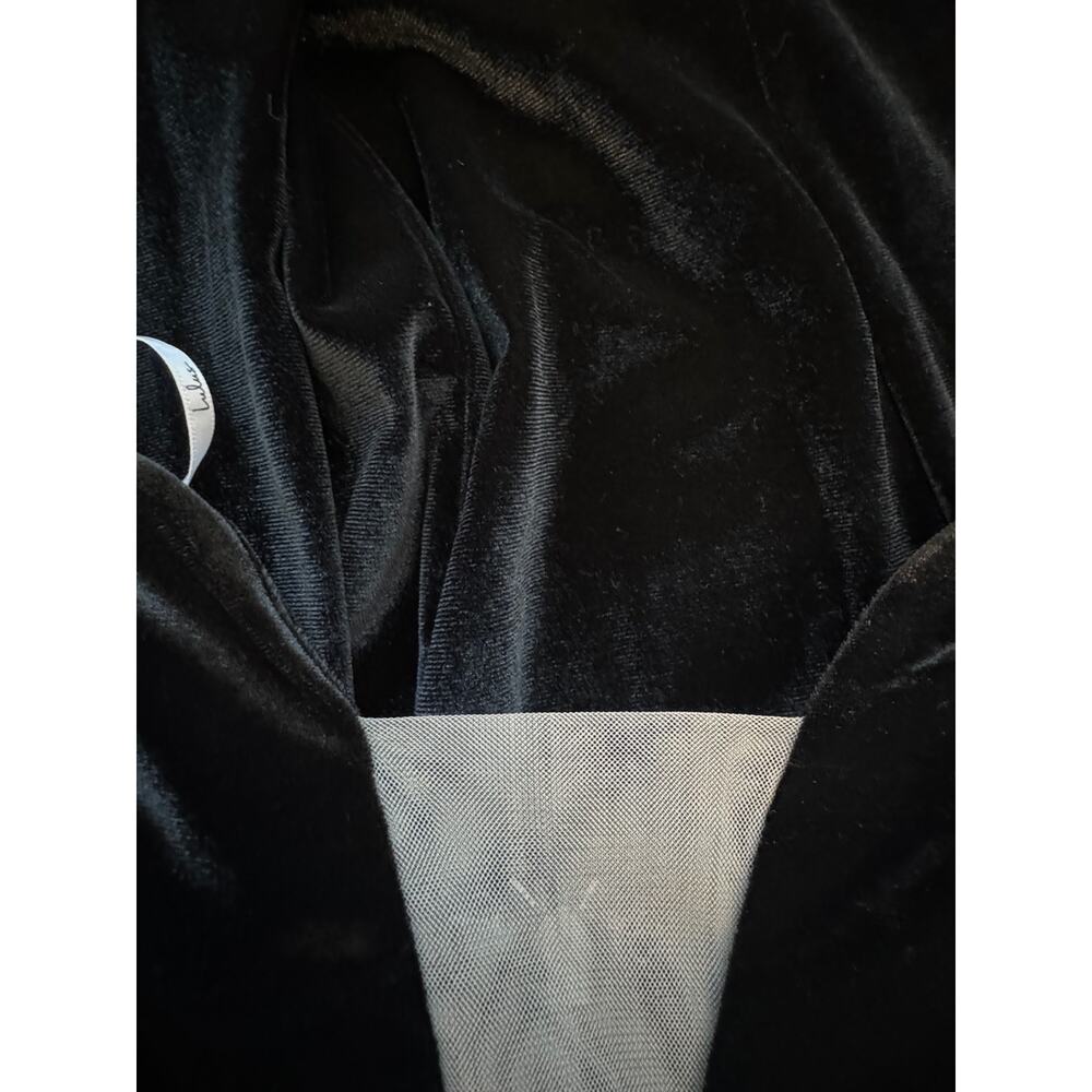 New ~ LULU'S ~My Dream Come True Black Velvet Strapless Maxi Dress Size S PROM - Picture 3 of 8